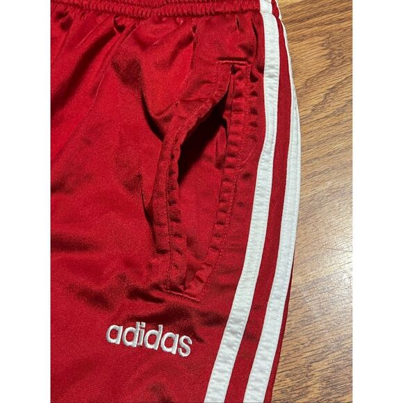 vintage 90’s Adidas Red Breakaway Adidas track pants with snaps on sides . L - Picture 2 of 6